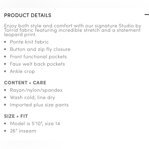 🌺TORRID STUDIO Leopard Ankle Skinny Pants🌺 - Picture 13 of 16